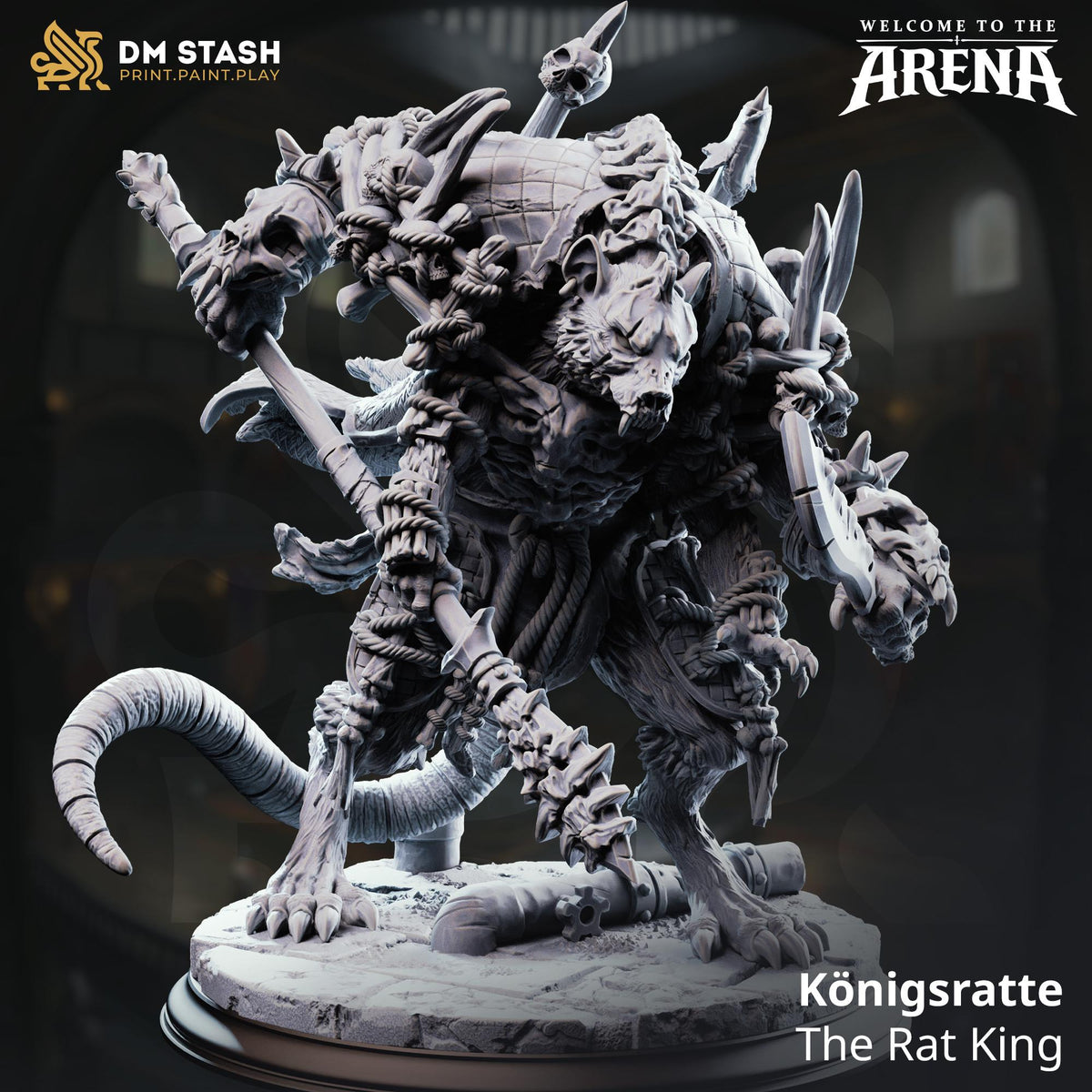 Konigsratte The Rat King | DM Stash "Welcome to the Arena" | 16K Resin Centerpiece | Large D&D Monstrosity Boss