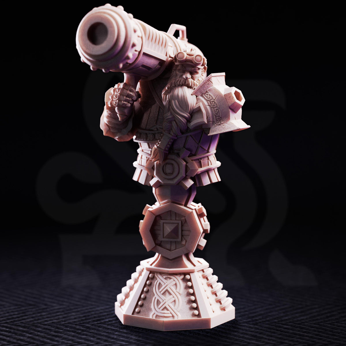 Rook Dwarven Cannoneer Bust Miniature | Tales Grimm Dwarf Artillerist D&D Figure, DM Stash Unpainted Resin RPG Display Model