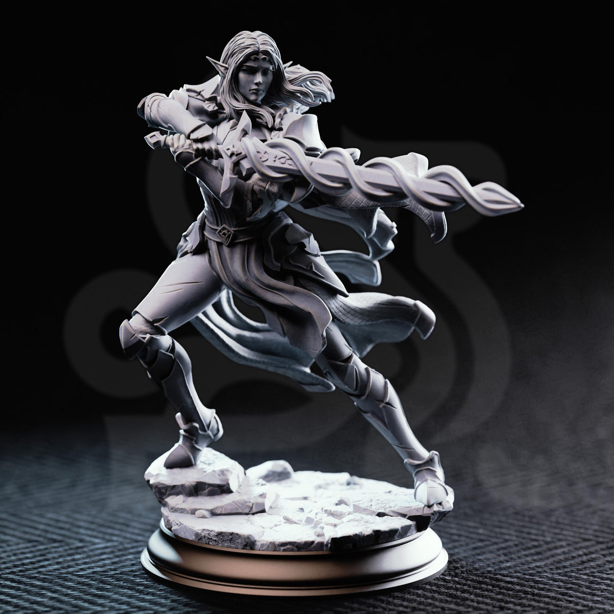 Cerindelia High Elf Spellsword Miniature | D&D Bladesinger, Eldritch Knight RPG