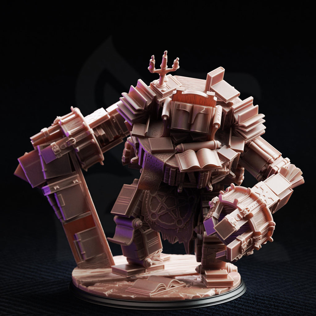 Library Golem The Forbidden Section Mini | DM Stash Arcane University | Large Book Construct Monster DND Pathfinder TTRPG Mini 32mm Scale