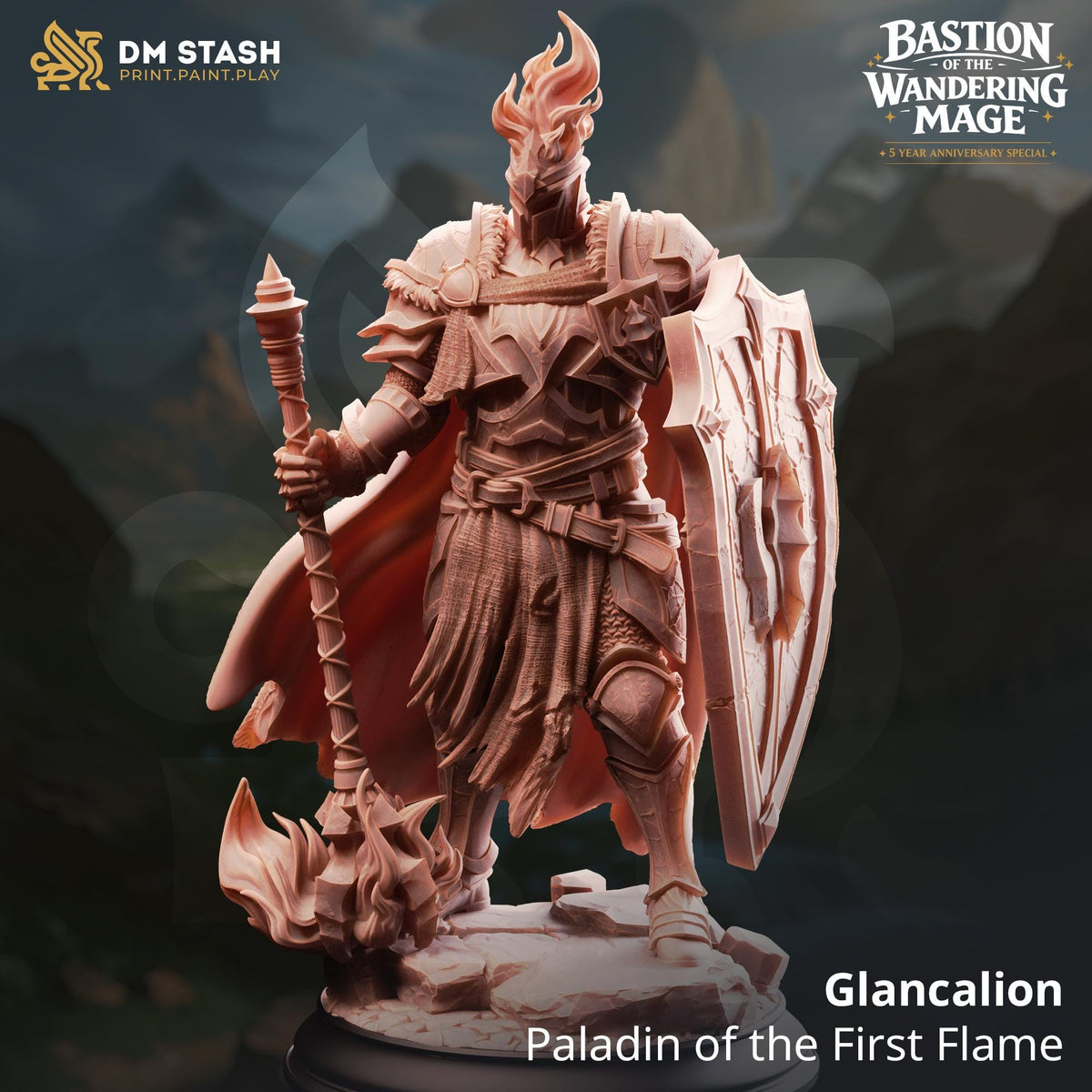Glancalion Paladin Miniature | First Flame Hero | D&D, Pathfinder RPG Resin Figurine