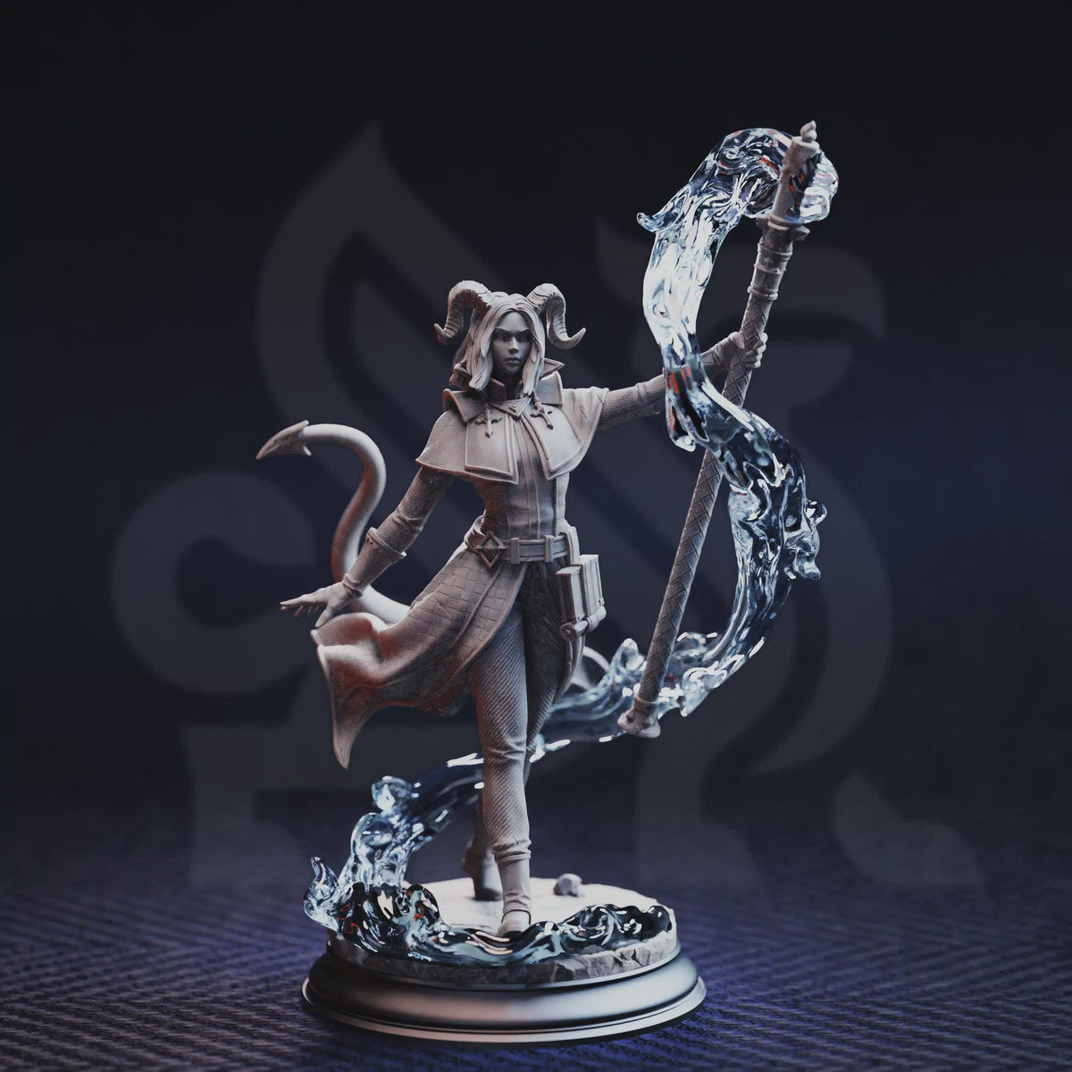 Aria The Faithful Tiefling Sorceress 16k Resin Miniature DM Stash 32mm Scale PC NPC