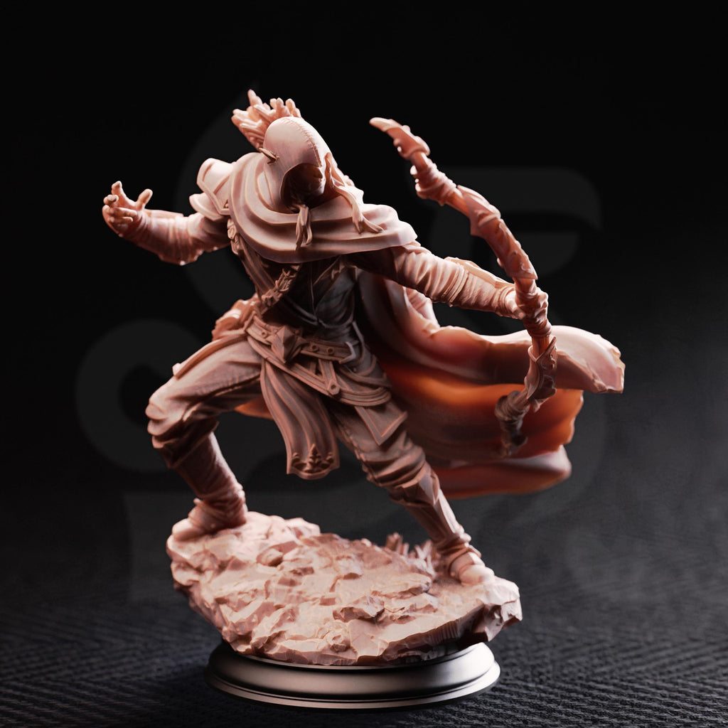 Indua'ne Viverik Drow Ranger Miniature | Dark Elf Assassin, Rogue (Resin Print)