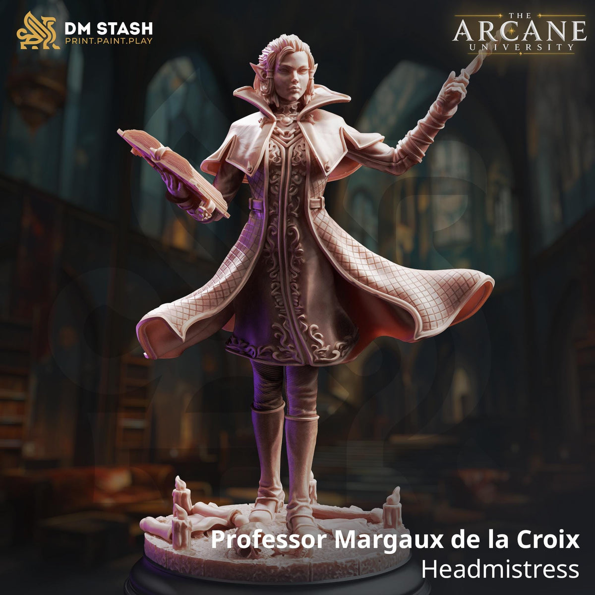 Margaux Delecour Headmistress Mini Pack | DM Stash Arcane University | Female Wizard Sorceress Archmage Miniature | 32mm Gaming 75mm Display
