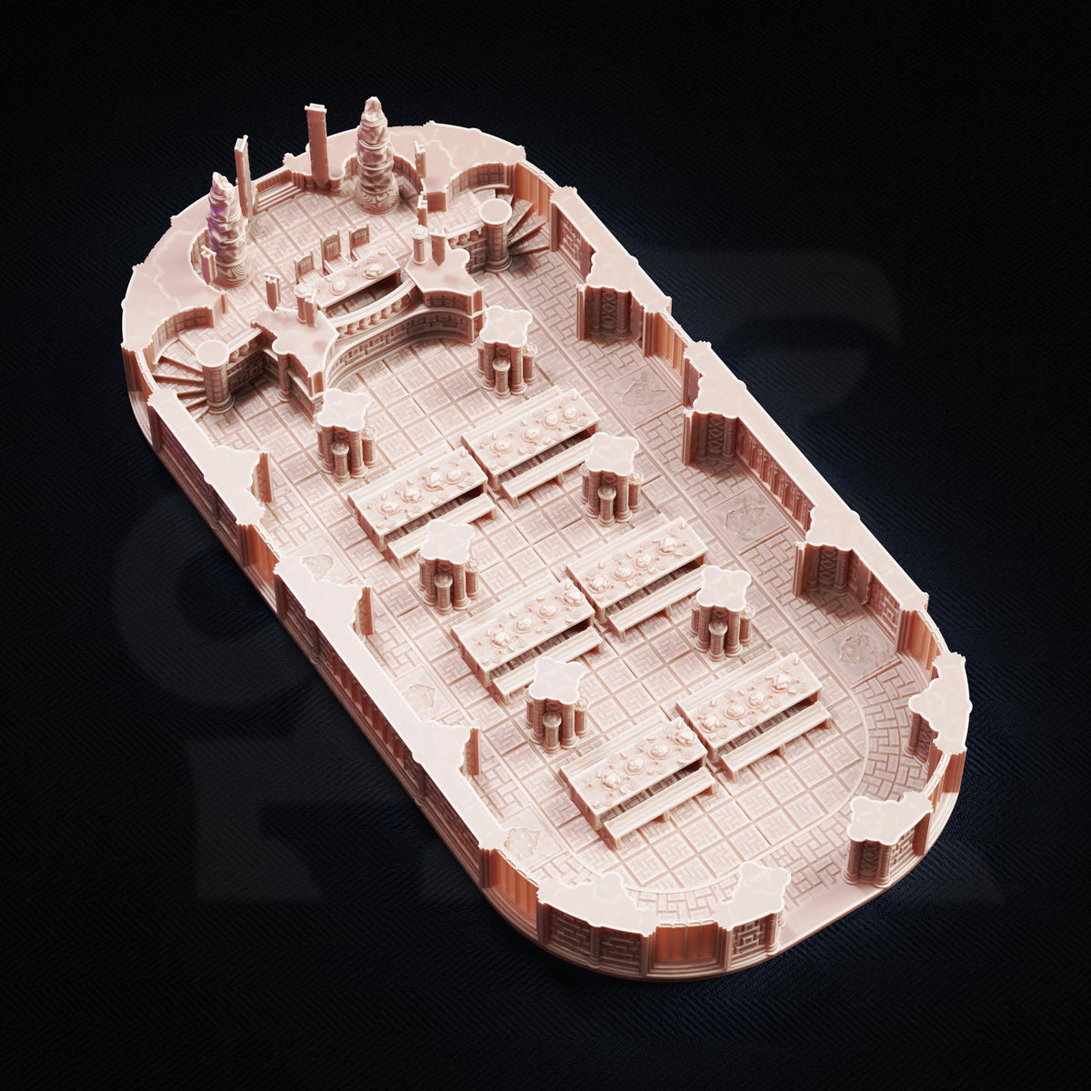 Arcane University Founders Dining Hall | DM Stash Grand Academy Terrain Set | FDM Building & Resin Scatter Props | 28mm 32mm Tabletop RPG