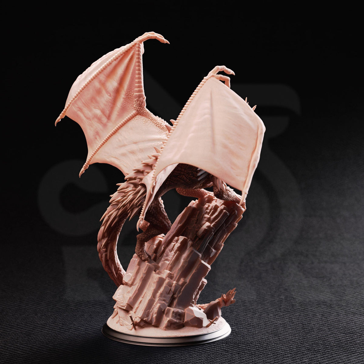 Gintharax Adult Silver Dragon Miniature | 16K Resin Gargantuan D&D Boss