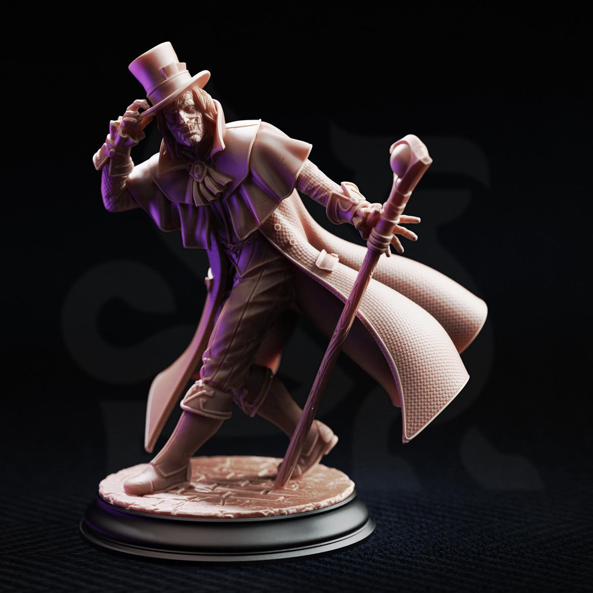 Cobalt Fairfax Professor Miniature – Transmutation Wizard TTRPG DND Resin Figurine