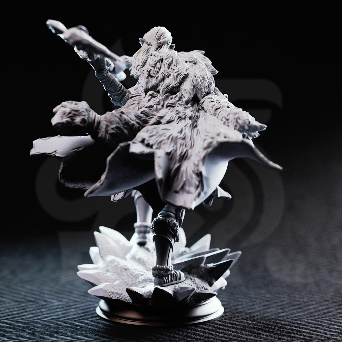 Ice-Heart Colossal Barbarian Sorcerer Miniature | 16K Resin D&D Goliath DM Stash