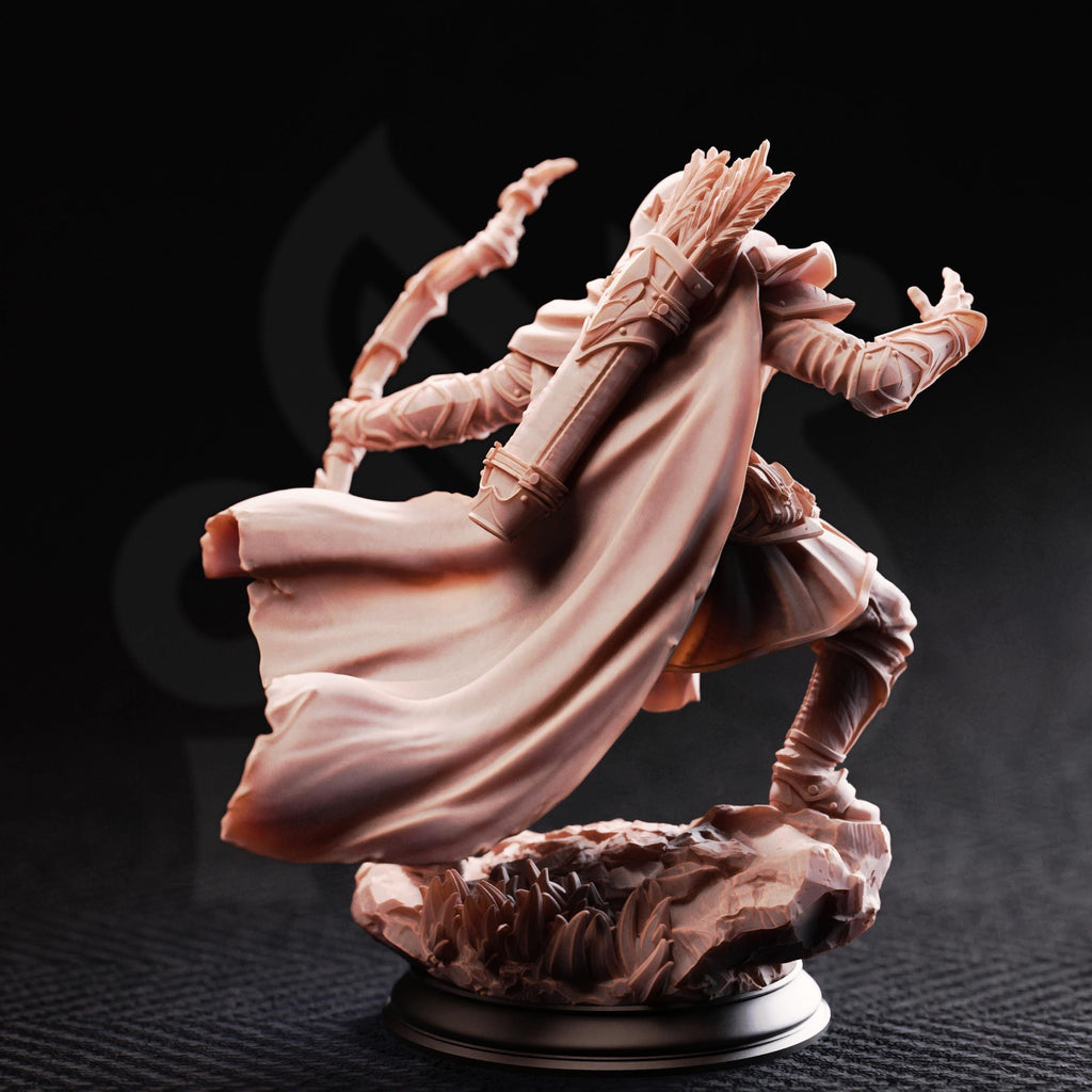 Indua'ne Viverik Drow Ranger Miniature | Dark Elf Assassin, Rogue (Resin Print)