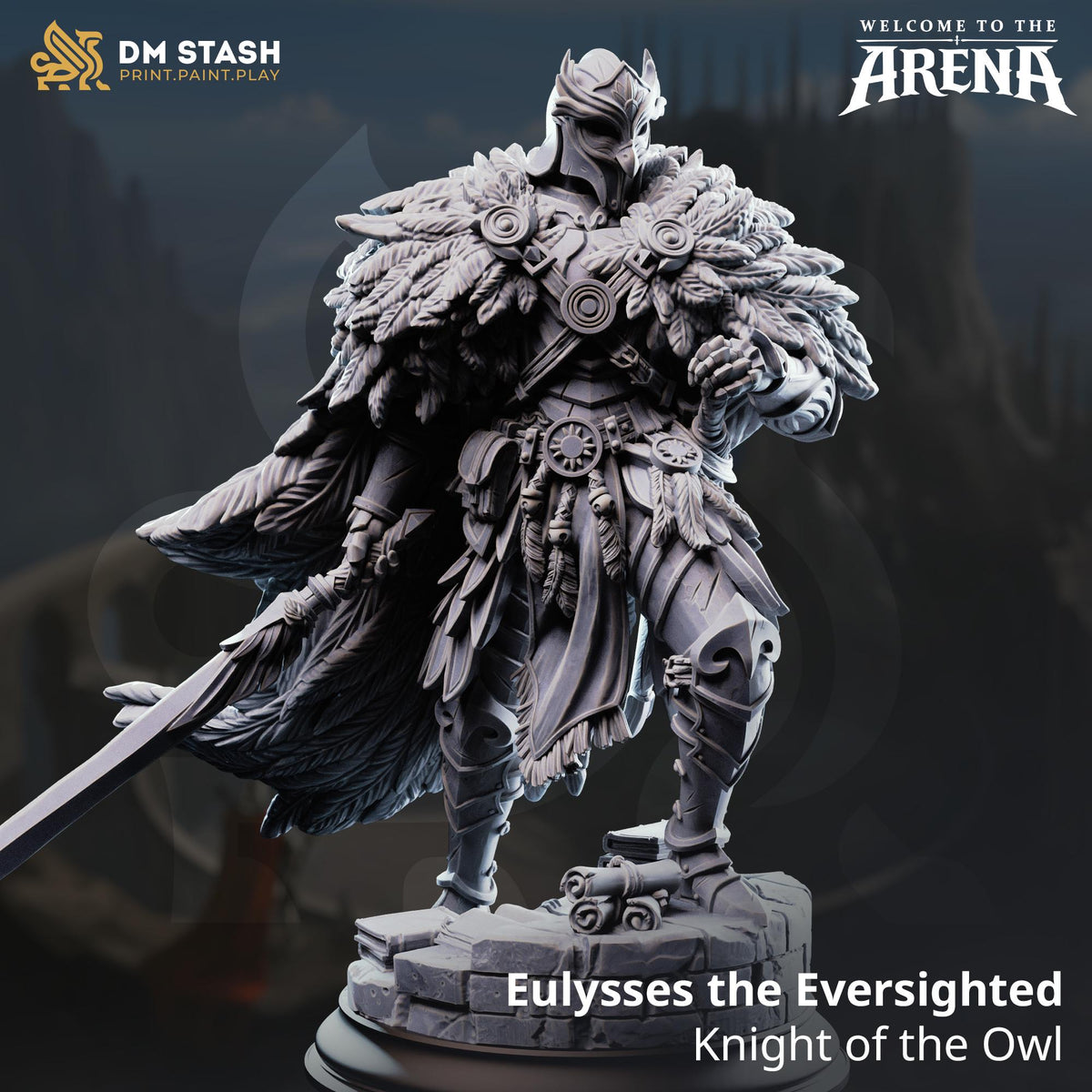 Eulysses the Eversighted Knight | DM Stash 16K Resin Miniature | Blind Fighter Paladin