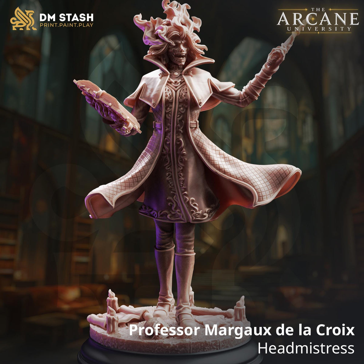 Margaux Delecour Headmistress Mini Pack | DM Stash Arcane University | Female Wizard Sorceress Archmage Miniature | 32mm Gaming 75mm Display