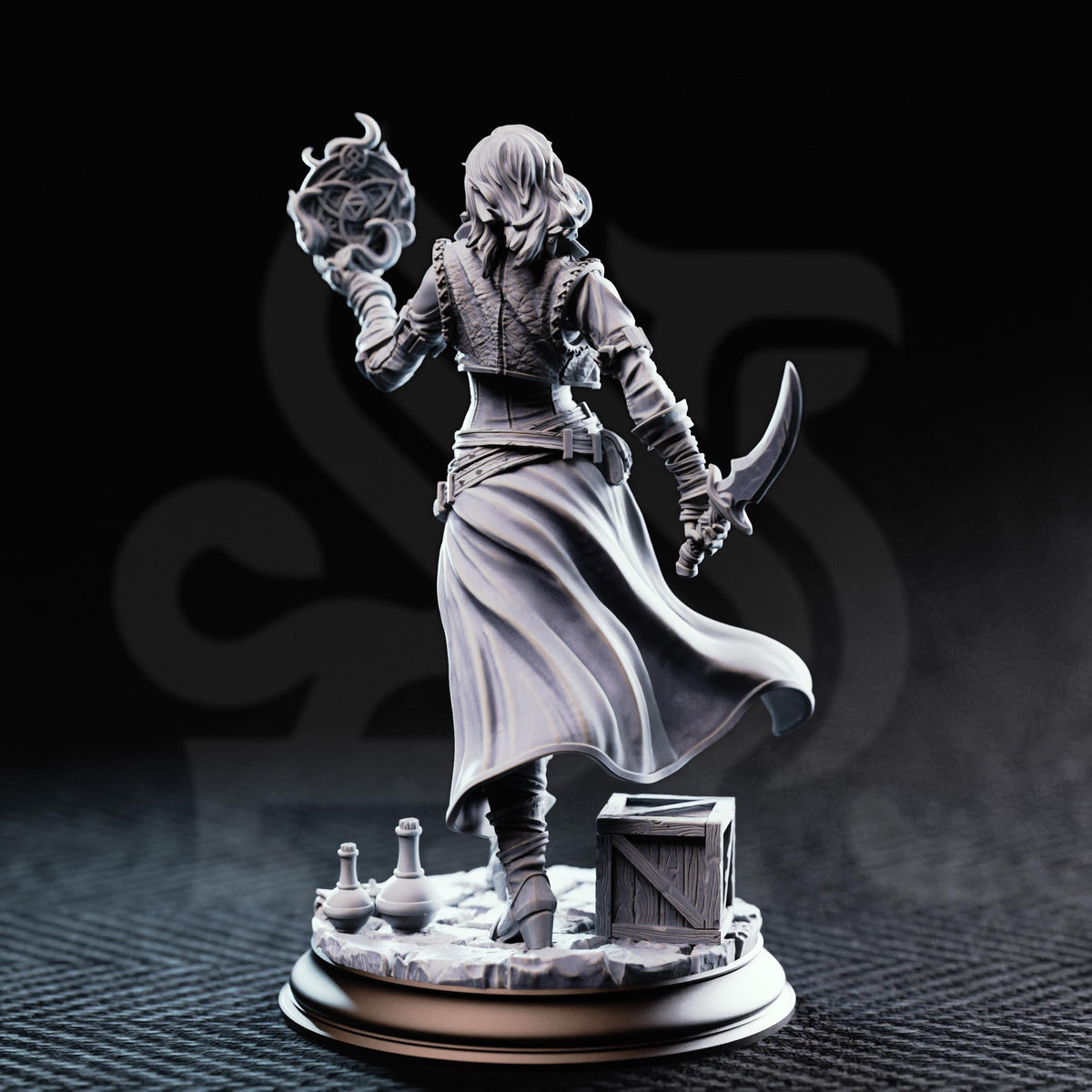 Kira Solseth Elf Rogue Miniature | D&D Arcane Trickster, 16K Resin (32mm Scale)