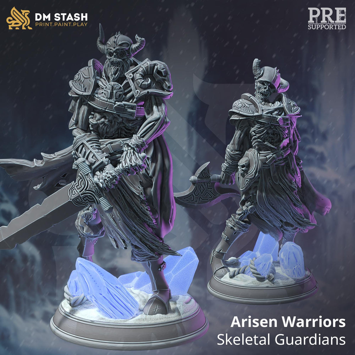 Arisen Warriors Skeletal Guardians Boss 16k Resin Monster DM Stash Huge 32mm Scale Enemy