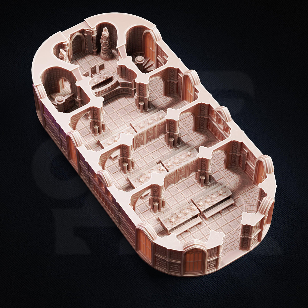 Arcane University Founders Dining Hall | DM Stash Grand Academy Terrain Set | FDM Building & Resin Scatter Props | 28mm 32mm Tabletop RPG