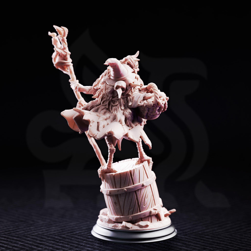 Baba Yaga Ancient Witch Miniature | Tales Grimm Hag Warlock Sorceress D&D Figure, DM Stash 32mm 75mm Unpainted Resin RPG Model