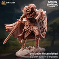 Lydia Untarnished Golden Griffin Sergeant Miniature | Paladin, Fighter, Cleric (Resin Print)