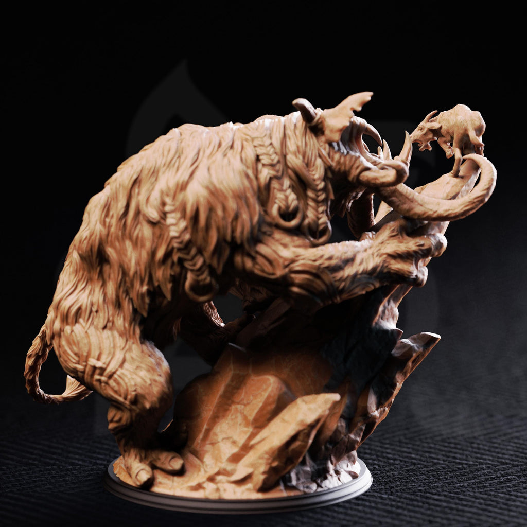 Hrimyhyrnir Frost Horned Beast Boss 16k Resin Monster DM Stash Huge 32mm Scale Enemy