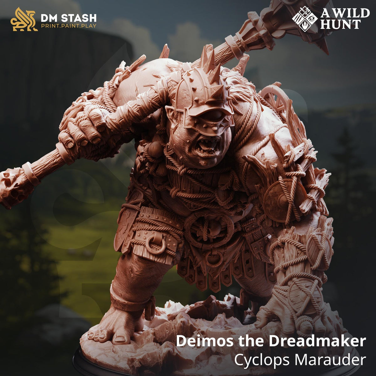Deimos the Dreadmaker Cyclops Marauder Boss 16k Resin Monster DM Stash Huge 32mm Scale Enemy