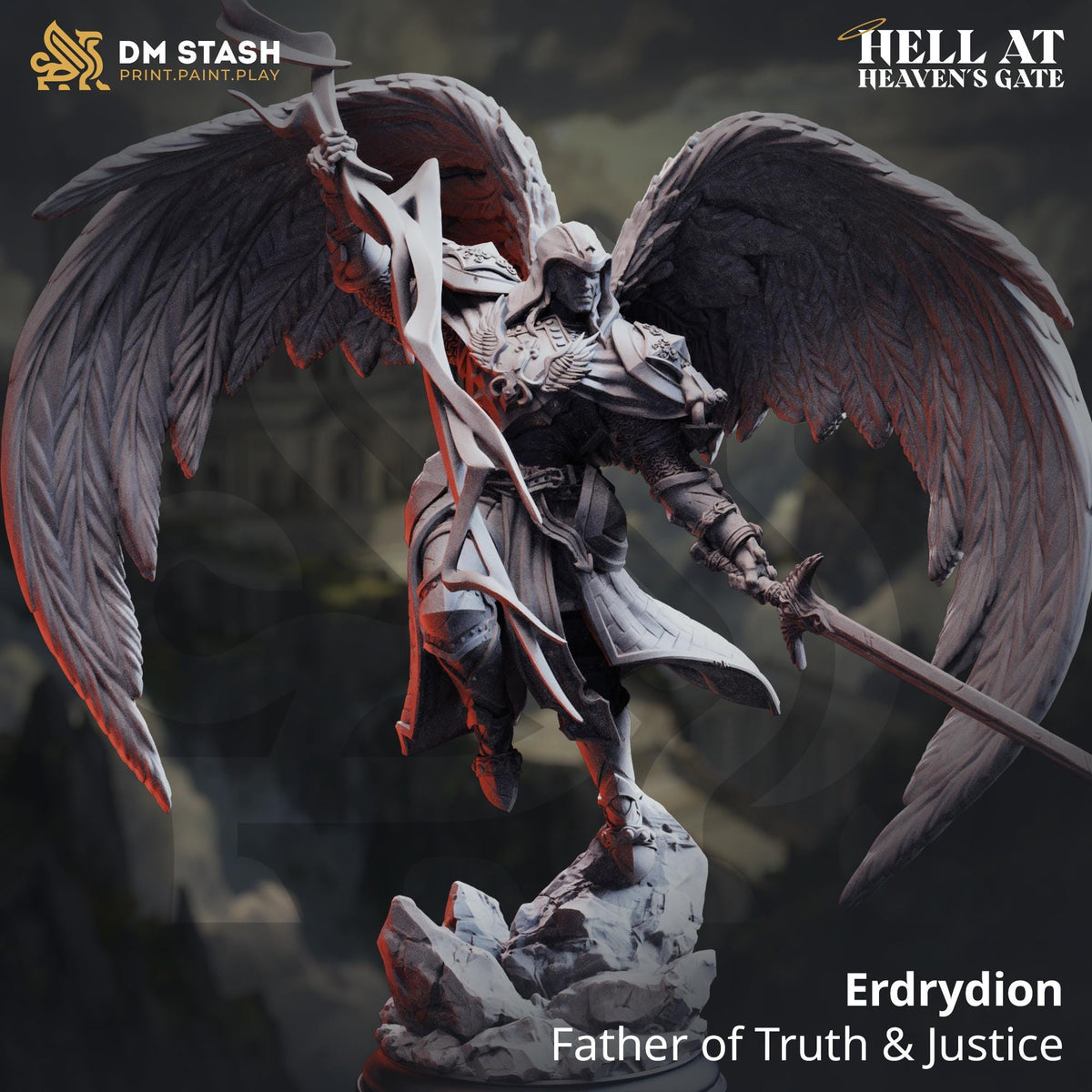 Erdrydion Father of Truth & Justice 16k Resin Monster DM Stash Huge 32mm Boss