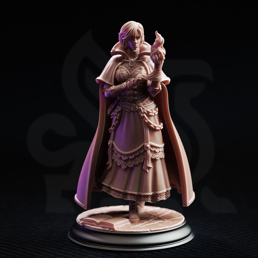 Lune de la Rue mini | DM Stash Arcane University | Female Wizard Sorceress Mage Apprentice Mini | 32mm Gaming 75mm Display Scale