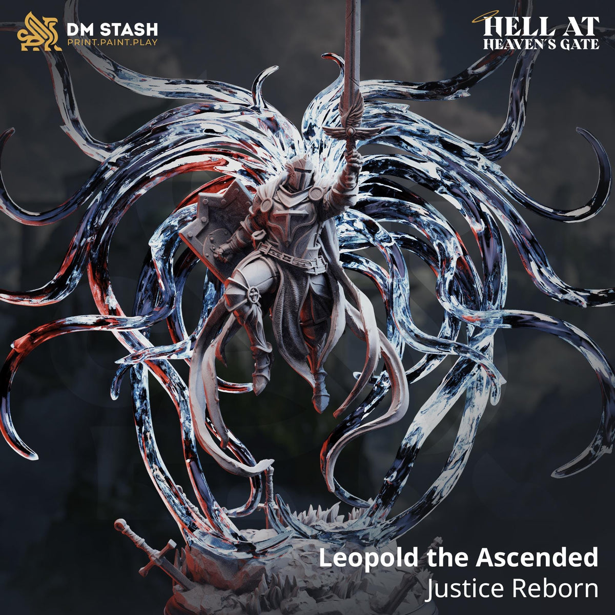 Leopold The Ascended Justice Reborn 16k Resin Monster DM Stash Large 32mm Boss