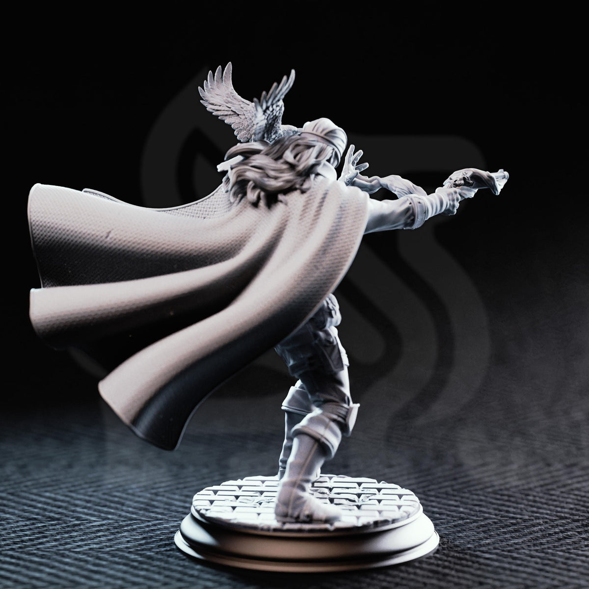 Crow-Eyes Blind Gunslinger Miniature | Gothic Western D&D Fighter Resin Figurine