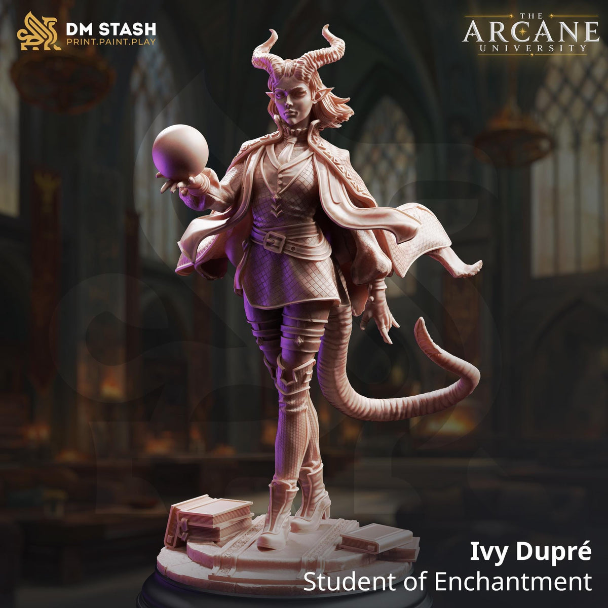 Ivy Dupre Student of Enchantment Mini | DM Stash Mage Wizard Bard | Female Sorceress Illusionist Miniature | 32mm Gaming 75mm Display Scale