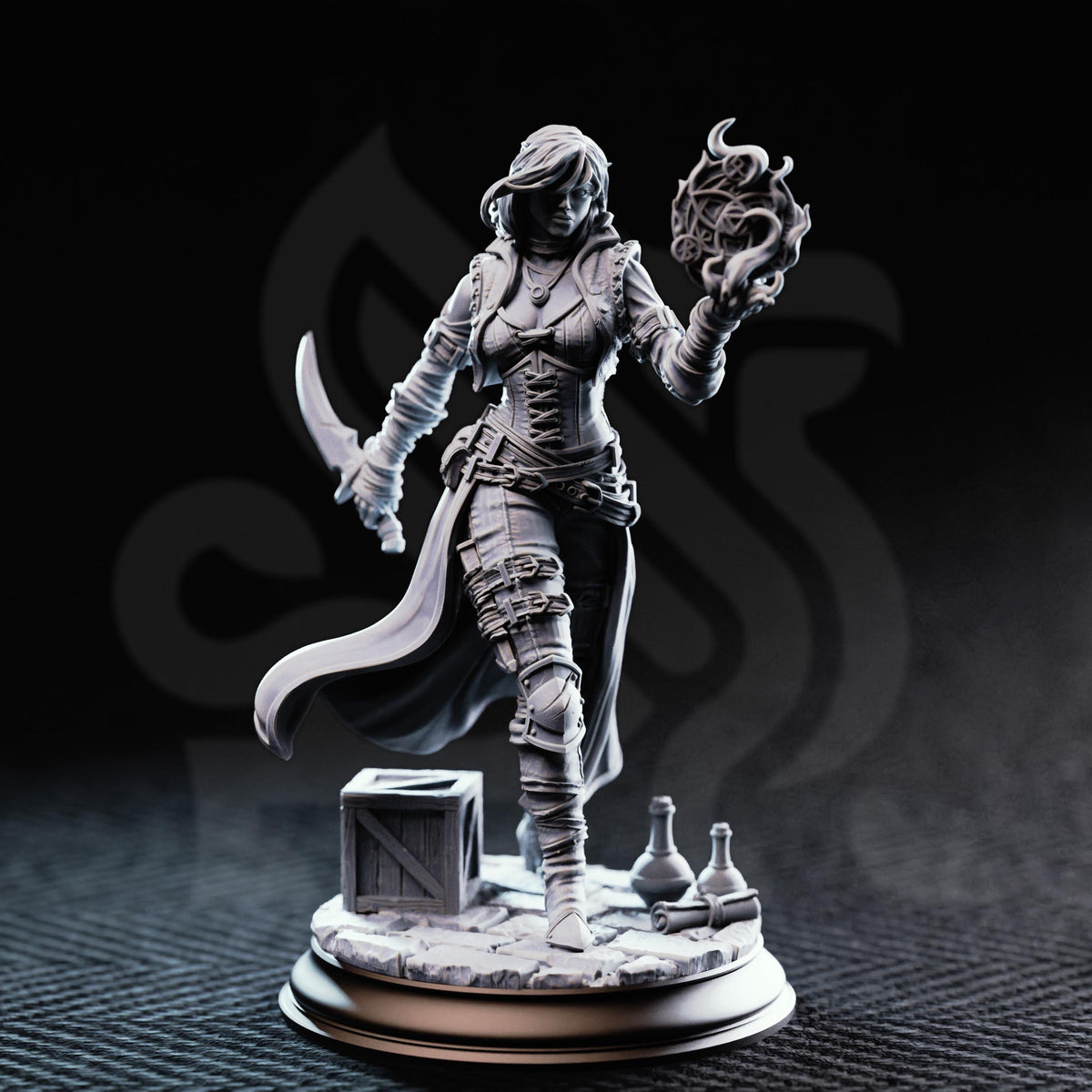 Kira Solseth Elf Rogue Miniature | D&D Arcane Trickster, 16K Resin (32mm Scale)