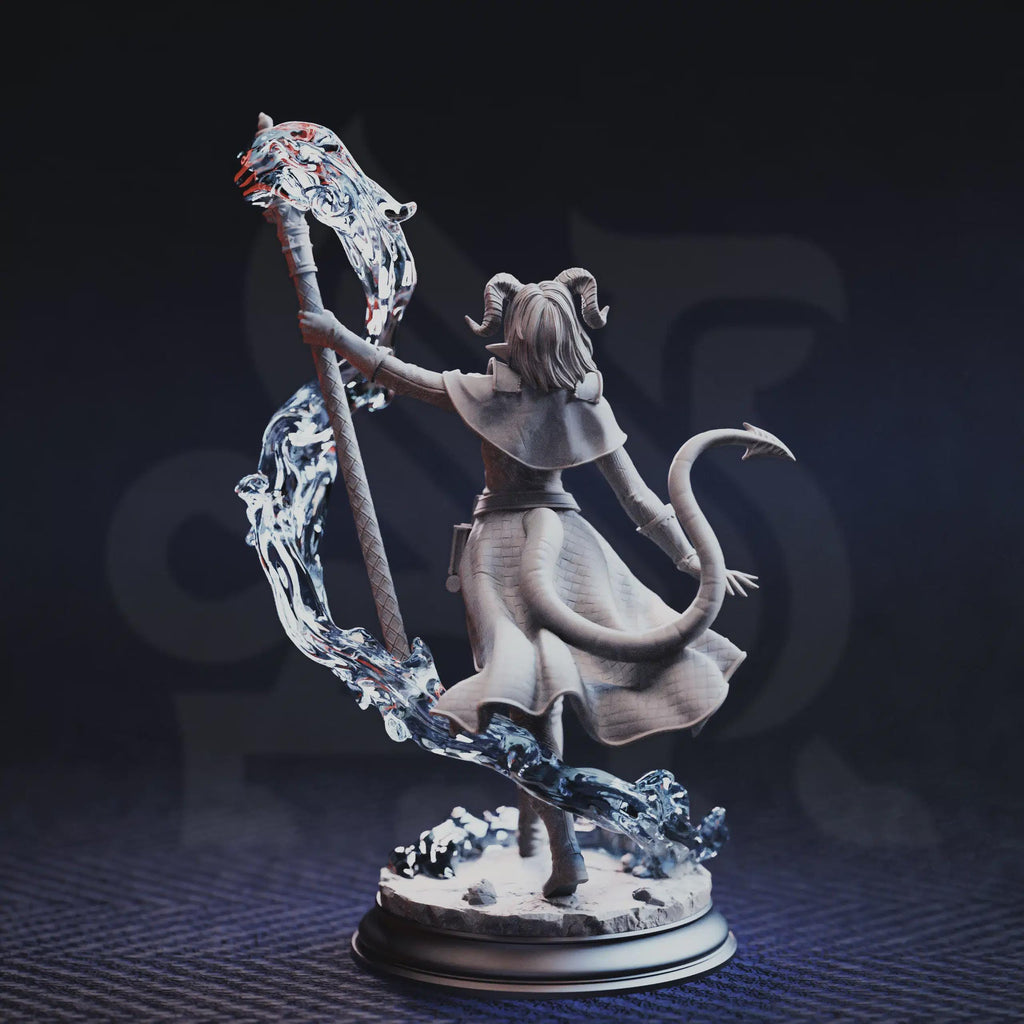 Aria The Faithful Tiefling Sorceress 16k Resin Miniature DM Stash 32mm Scale PC NPC