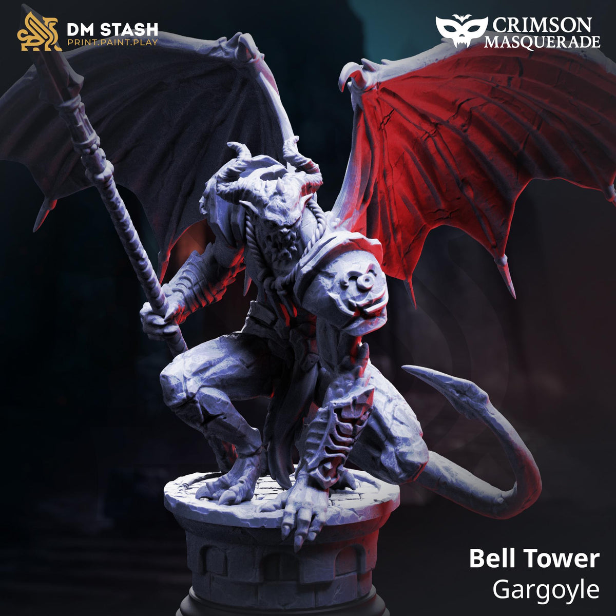 Bell Tower Gargoyle Boss 16k Resin Monster DM Stash Huge 32mm Scale Enemy