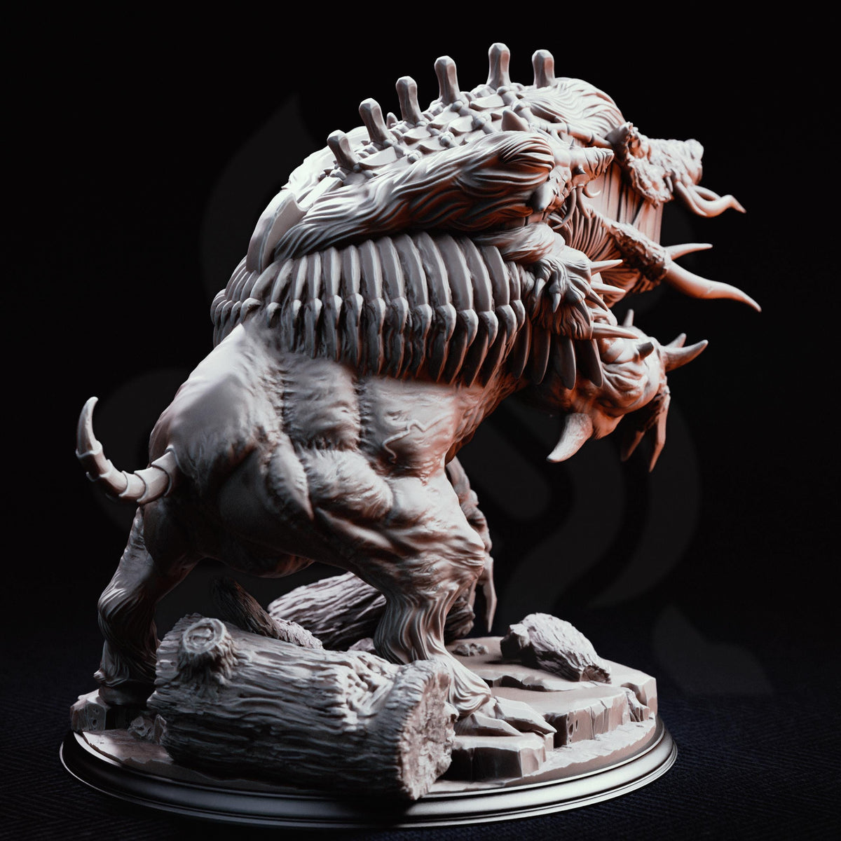 Nogoron Blighted Giant Boar Miniature | Dire Beast Monster D&D Encounter, DM Stash 32mm 75mm Unpainted Resin Tabletop RPG Display Figure