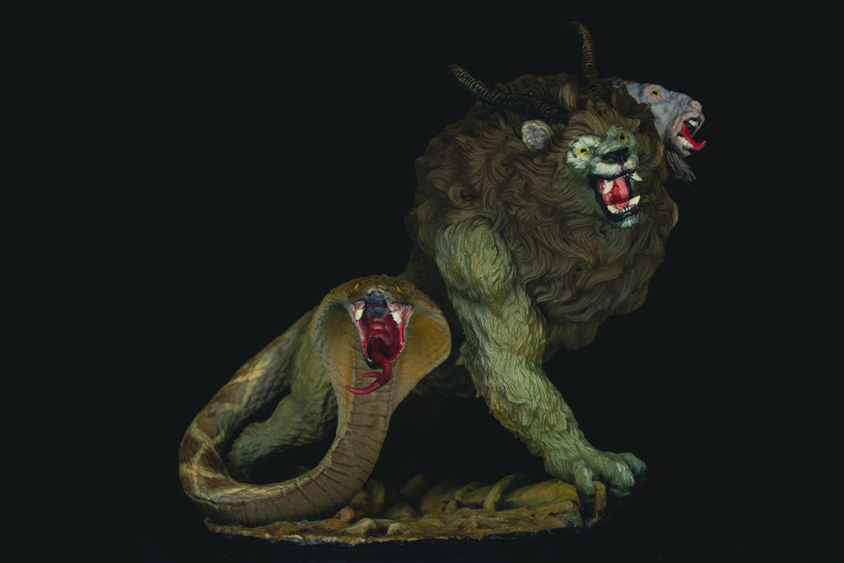 Pro Painted Chimera Miniature - Capricalion | Hand Painted Tabletop Monster, Expert Custom D&D Beast, RPG Boss Display Figure