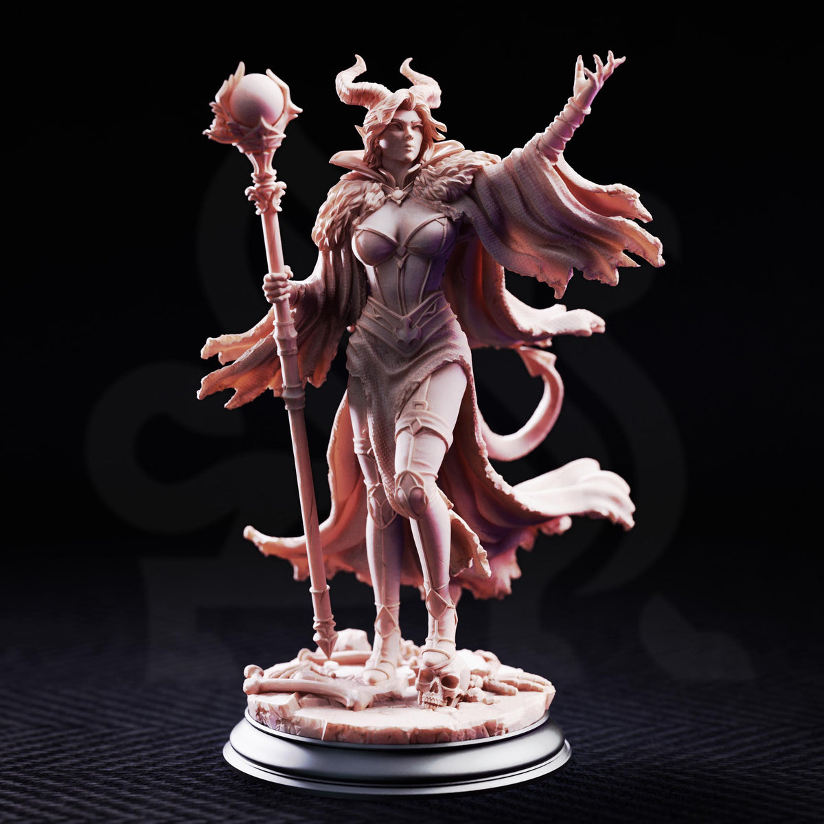 Mallory the Envious The Dark Ruler Miniature | Tales Grimm Sorceress Queen D&D Figure, DM Stash 32mm 75mm Unpainted Resin RPG Model