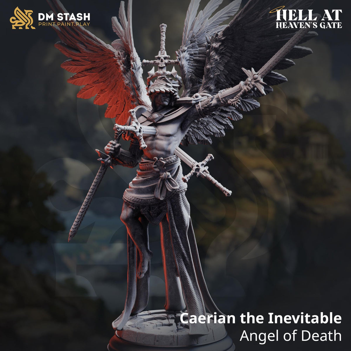 Caerian The Inevitable Angel of Death 16k Resin Monster DM Stash Huge 32mm Boss