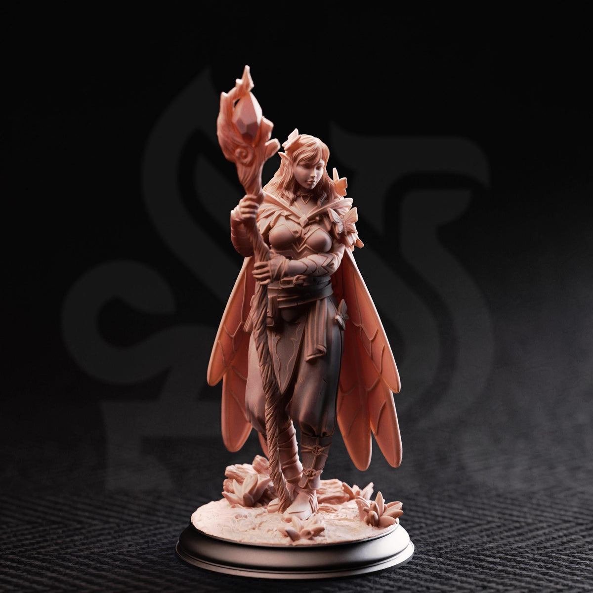 Kahlia Birdsong Druid Miniature | Wood Elf Ranger, Cleric Hero (8K Resin Print)