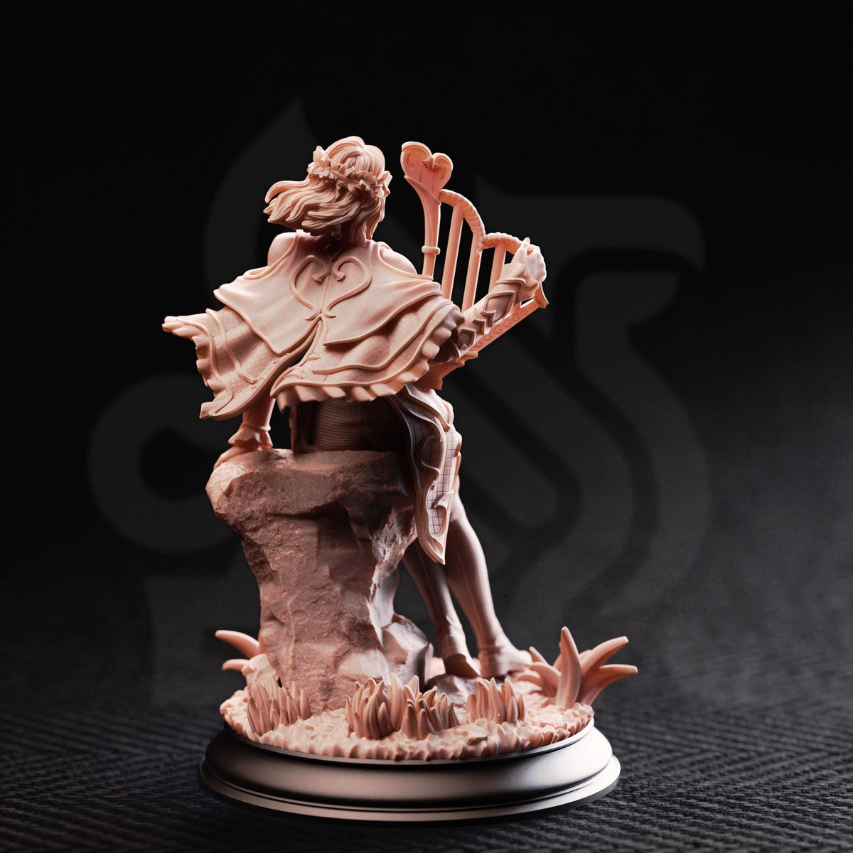 Mabel Bard of Hearts Miniature | Resin Lute Player RPG Character