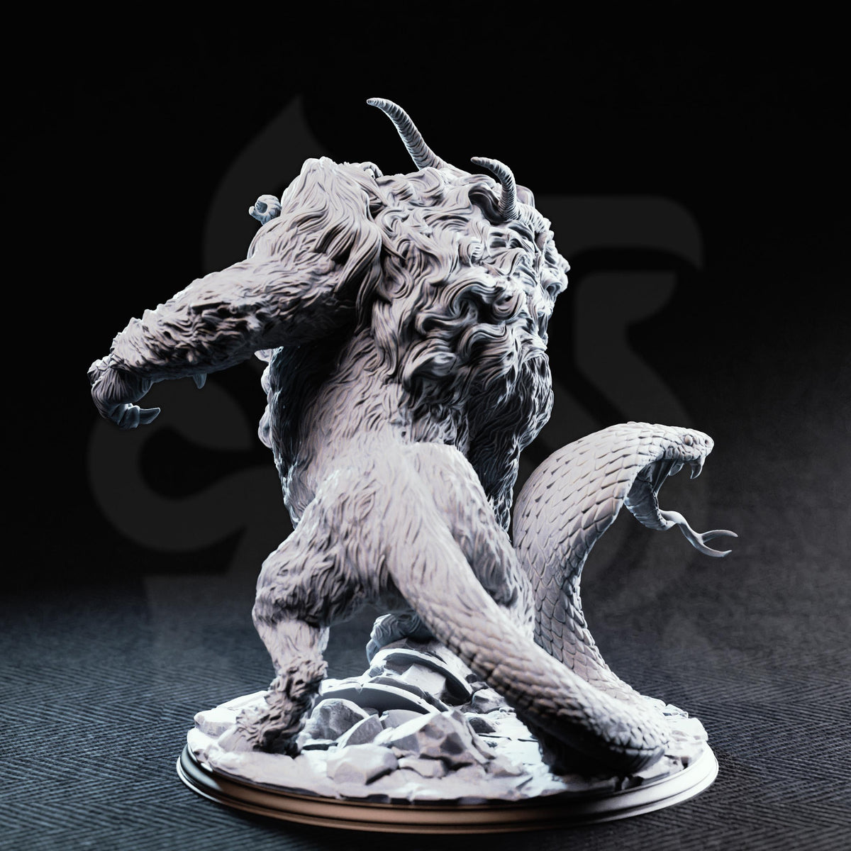 Capricalion Chimera Miniature | 16K Resin Print, D&D Boss Monster, Arena Beast