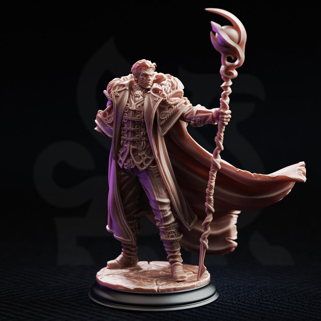 Frederik Vahlen Professor Mini | DM Stash Arcane University | Mad Scientist Wizard Alchemist Miniature | 32mm Gaming 75mm Display Scale