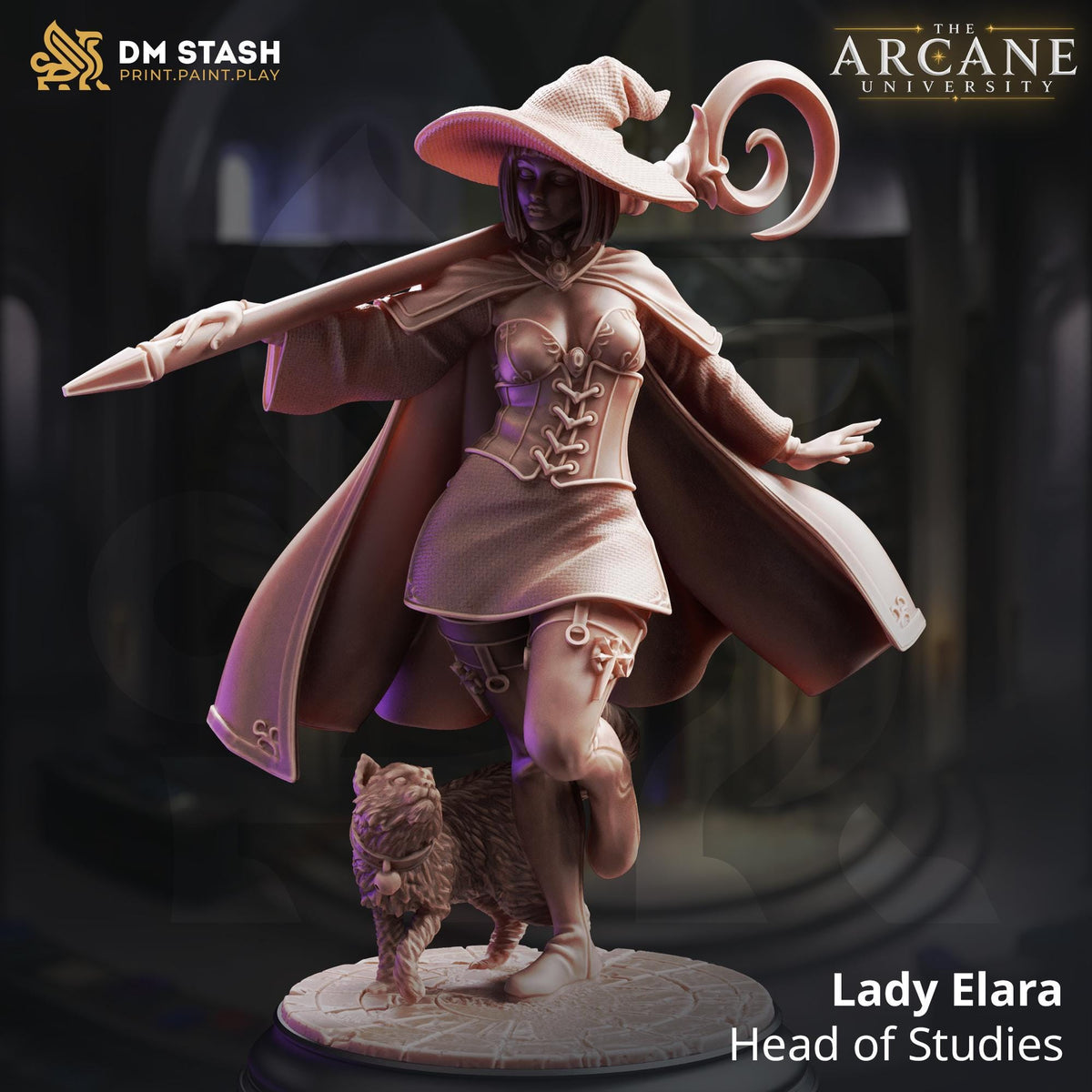 Lady Elara Head of Studies Miniature | DM Stash Arcane University Wizard Sorceress Mage 32mm Resin Miniature