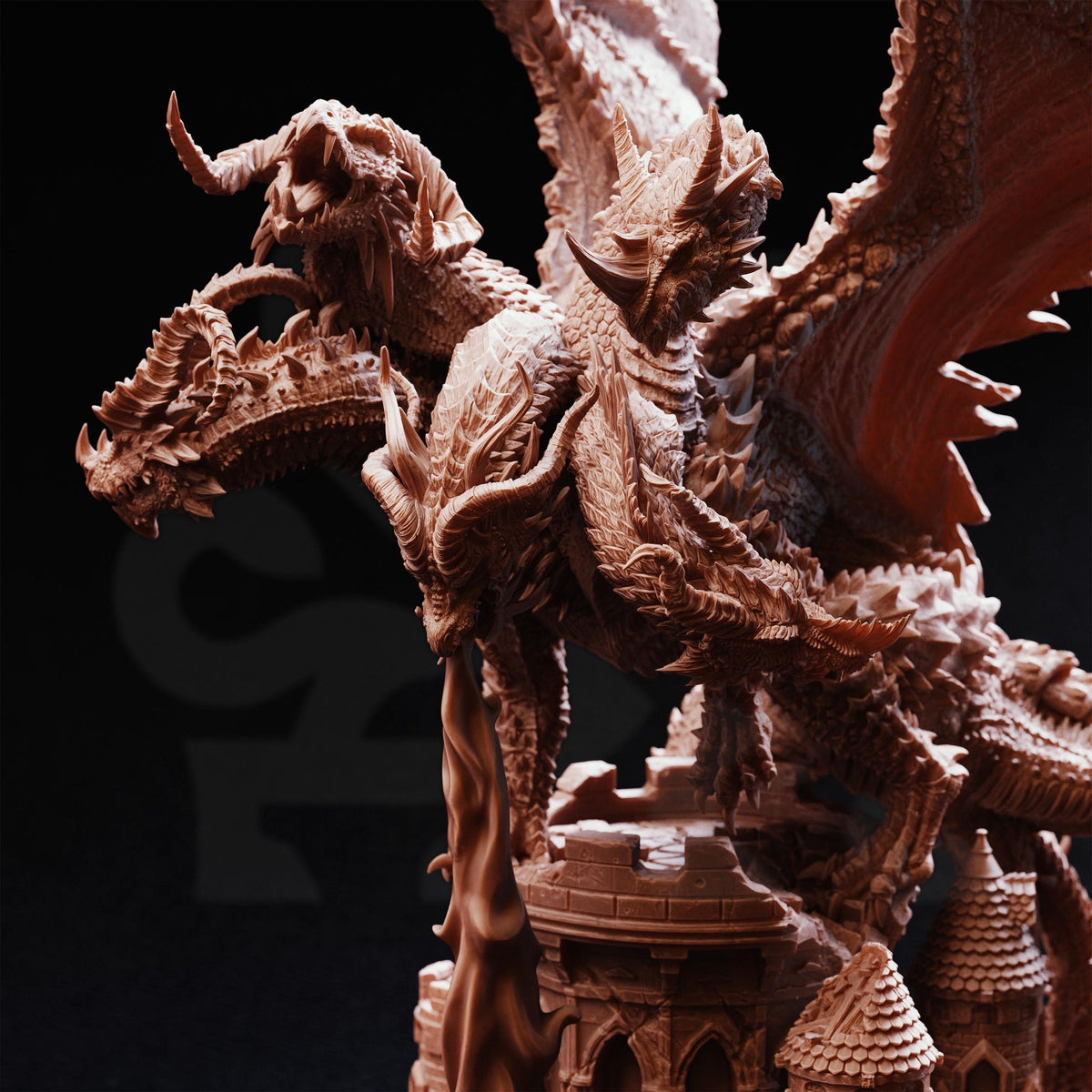Pentelia, Mother of Dragons Miniature: 5-Headed Resin Boss, 32mm Scale
