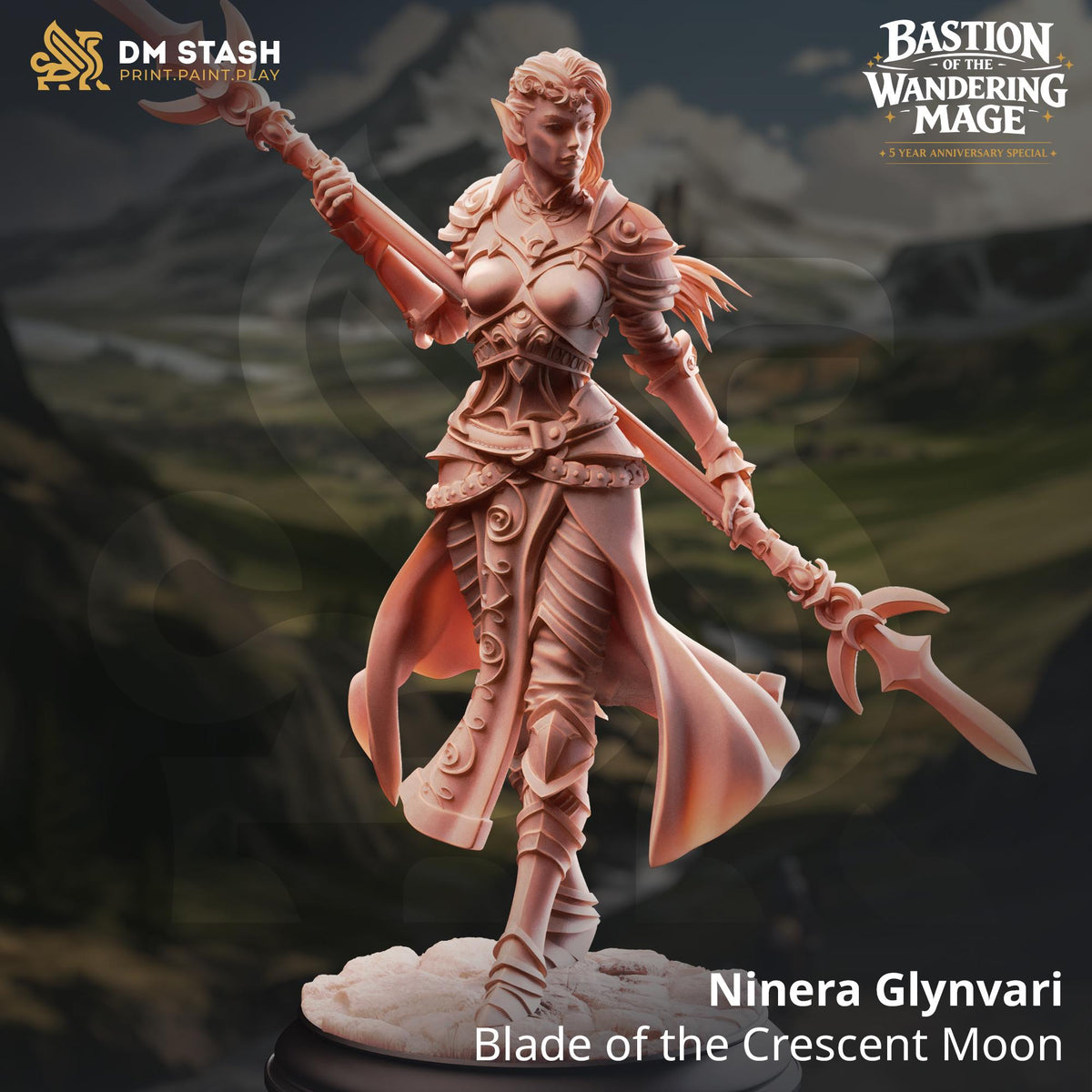Ninera Glynvari Elf Miniature | Rogue Assassin, Bladesinger (16K Resin Print)