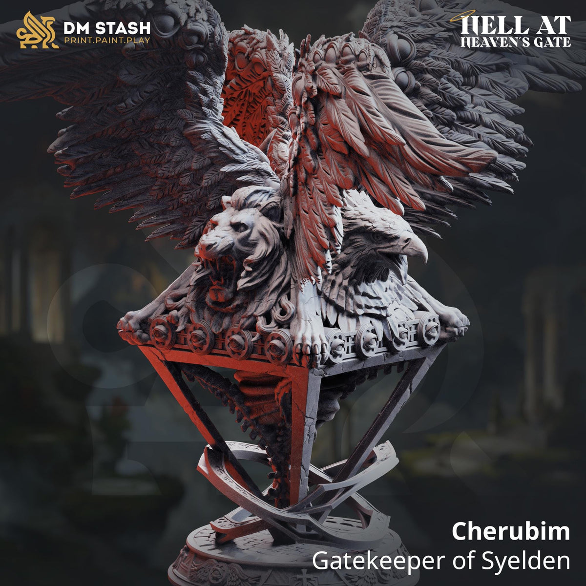 Cherubim Gatekeeper of Syelden 16k Resin Monster DM Stash Large 32mm Boss