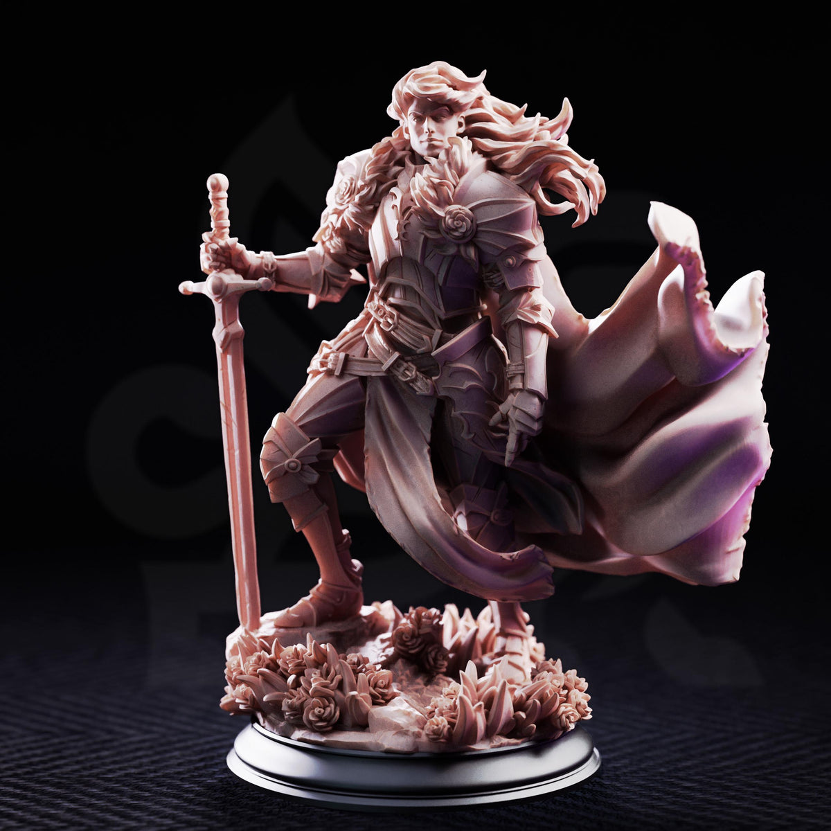 Prince Charming Noble Knight Miniature | Tales Grimm Paladin Fighter D&D Figure, DM Stash 32mm 75mm Unpainted Resin RPG Model