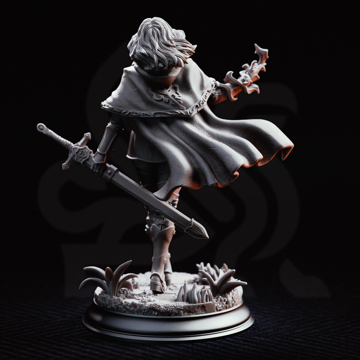 Erina of Amarth Miniature - Proctor of Canos | High Detail 3D Printed D&D Paladin Warlock, 32mm 75mm Unpainted RPG Display Figure