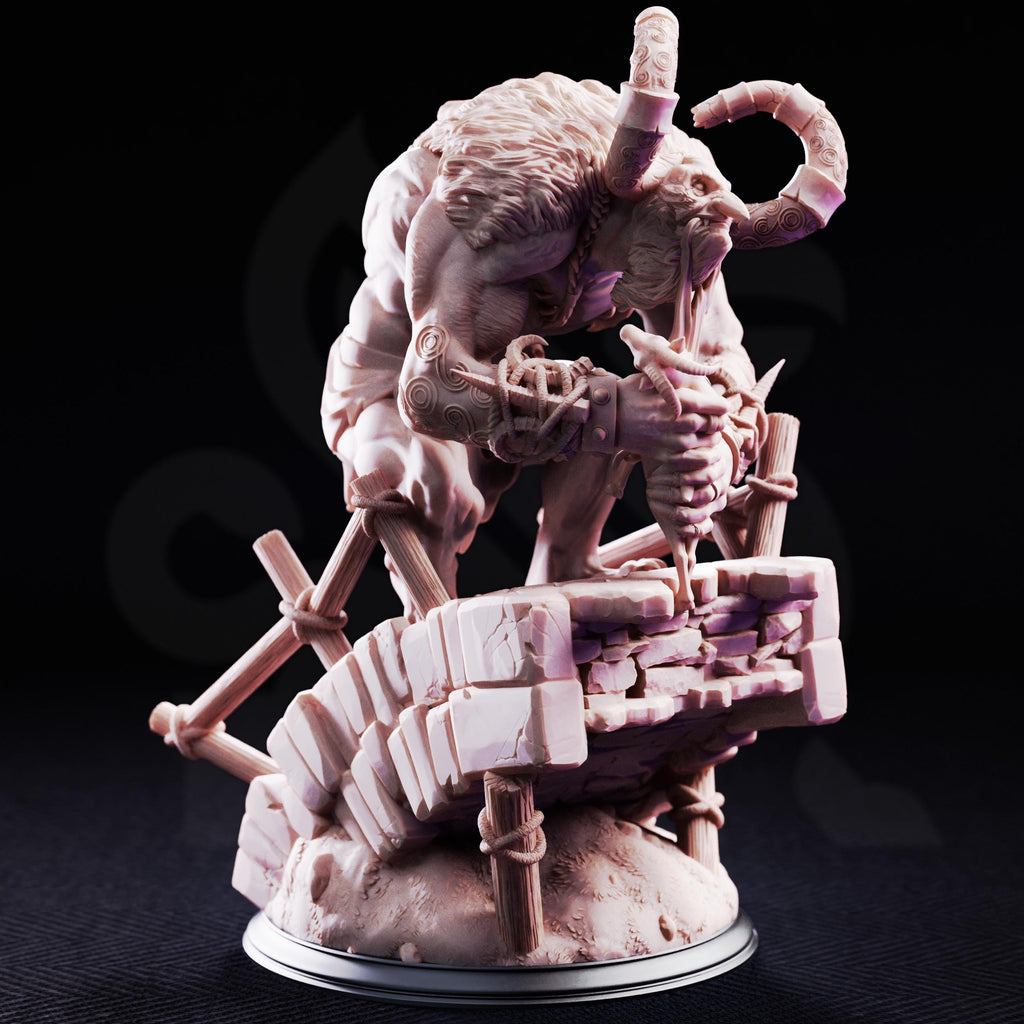 Little John Bridge Troll Miniature | Tales Grimm Monster Ogren D&D Figure, DM Stash Unpainted Resin RPG Display Model