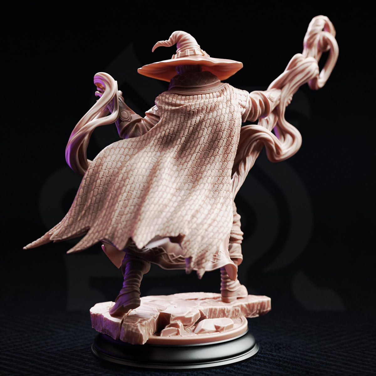 Big Hat Harrison Mini | DM Stash Arcane University | Cosmic Wizard Occult Divination Mage Miniature | 32mm Gaming 75mm Display Scale