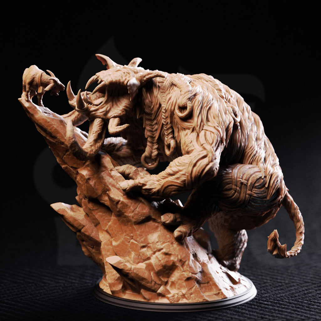 Hrimyhyrnir Frost Horned Beast Boss 16k Resin Monster DM Stash Huge 32mm Scale Enemy