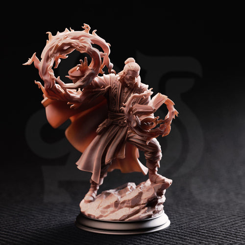 Aaron Drafthold Wandering Mage Miniature | 16K Resin Wizard Hero (D&D, Pathfinder)