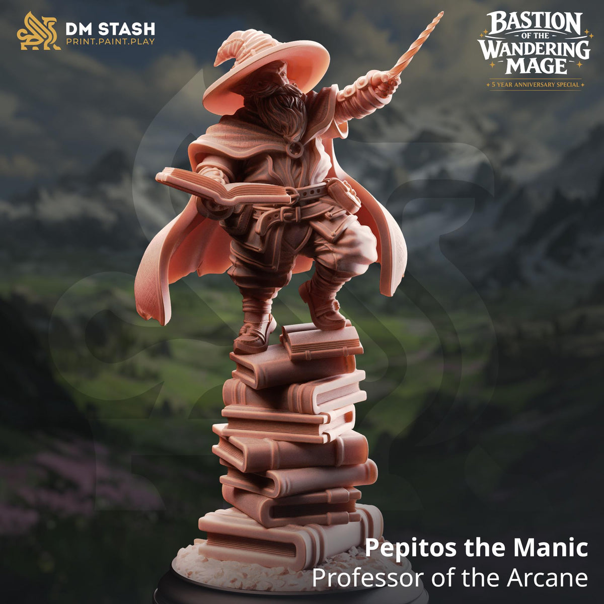 Manic Professor Miniature | 16K Resin Wizard, Artificer, Alchemist | D&D, Pathfinder