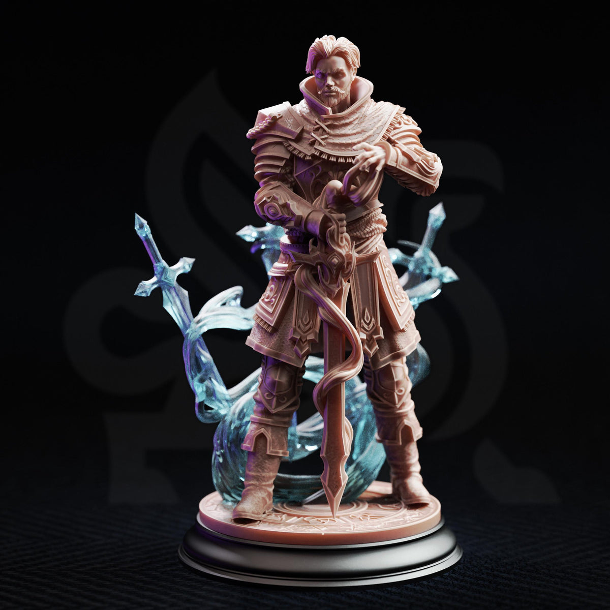 Felix Droste Battlemage Mini | DM Stash Arcane University | Clear Sword Option Hexblade Eldritch Knight Miniature | 32mm Gaming 75mm Display